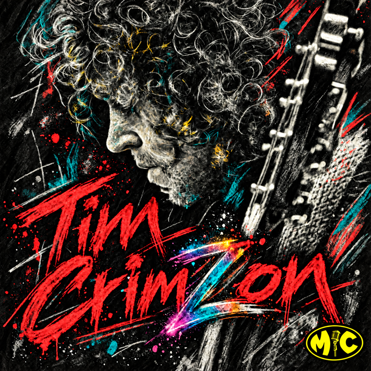 Gritty Chalk Portrait of Tim CrimZon - South African Folk-Blues Storyteller